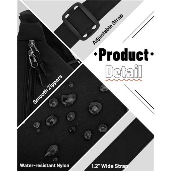 Small Sling Crossbody Bag for Women Men Trendy, Mini Crescent Bag with Strap - Picture 4 of 7